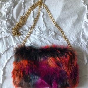 Small Multi Color Fur Purse